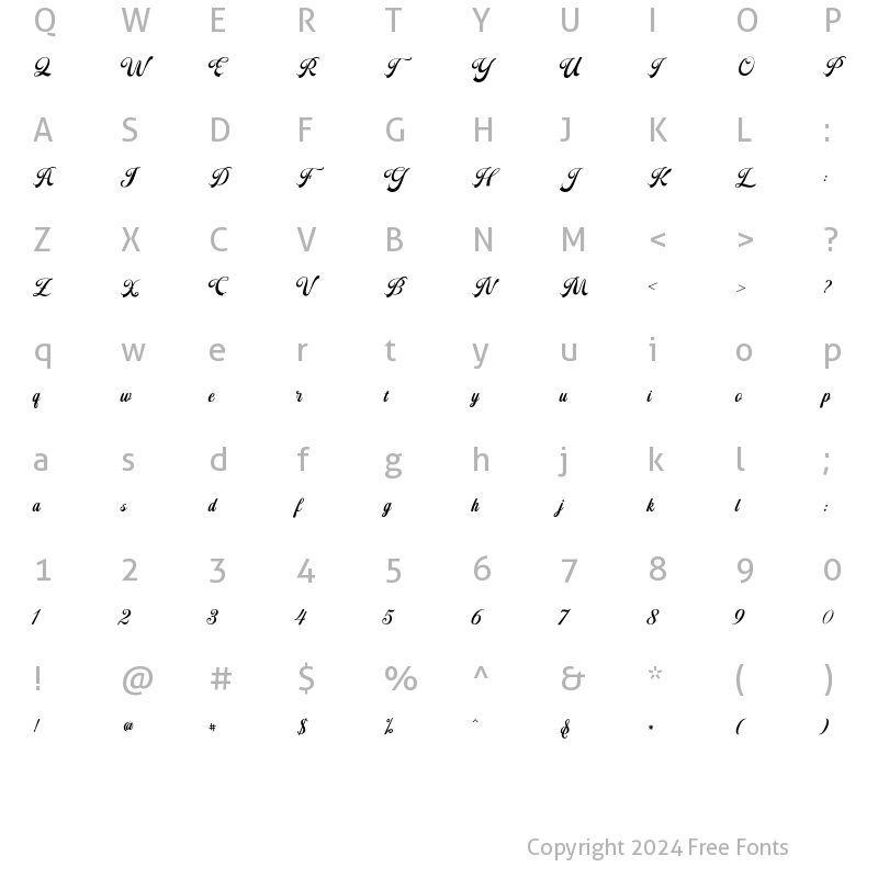 Character Map of Putteri Script Bold Bold