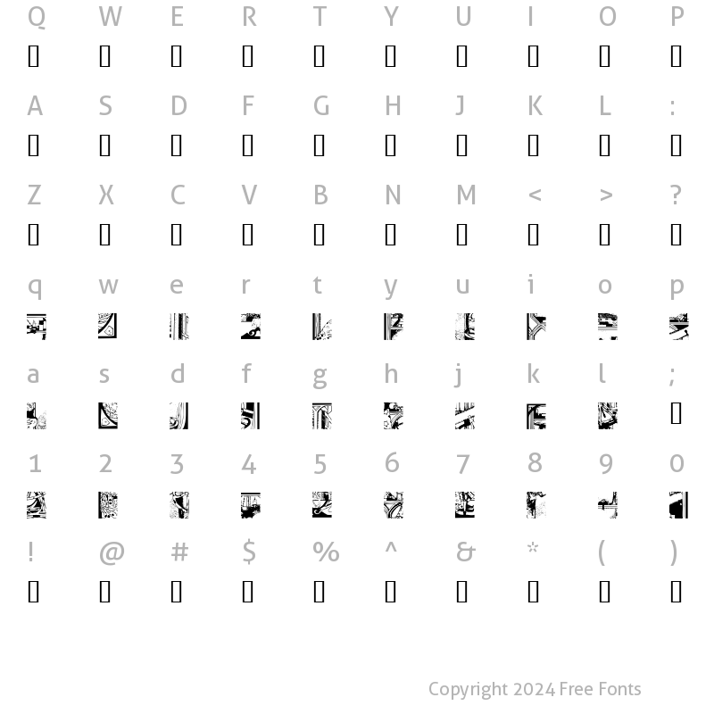 Character Map of Puzzler3 Regular