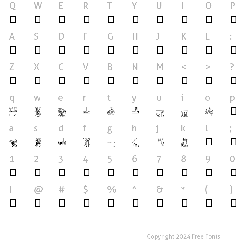 Character Map of Puzzler4 Regular