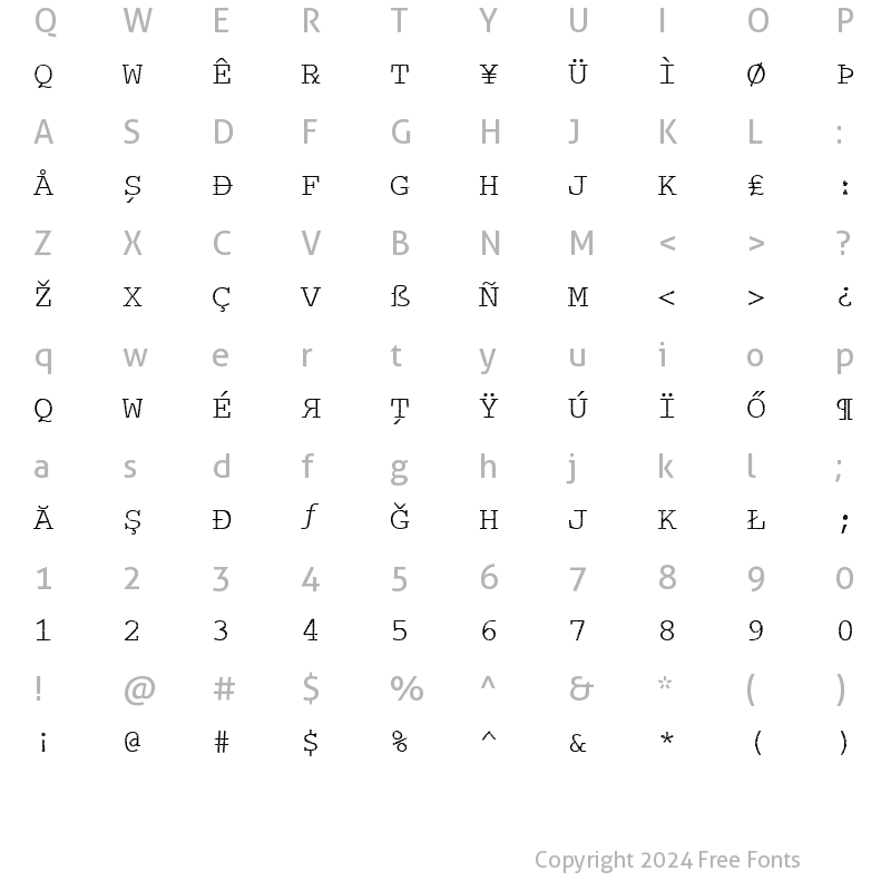 Character Map of P??YGL?T-Crumbled Crumbled