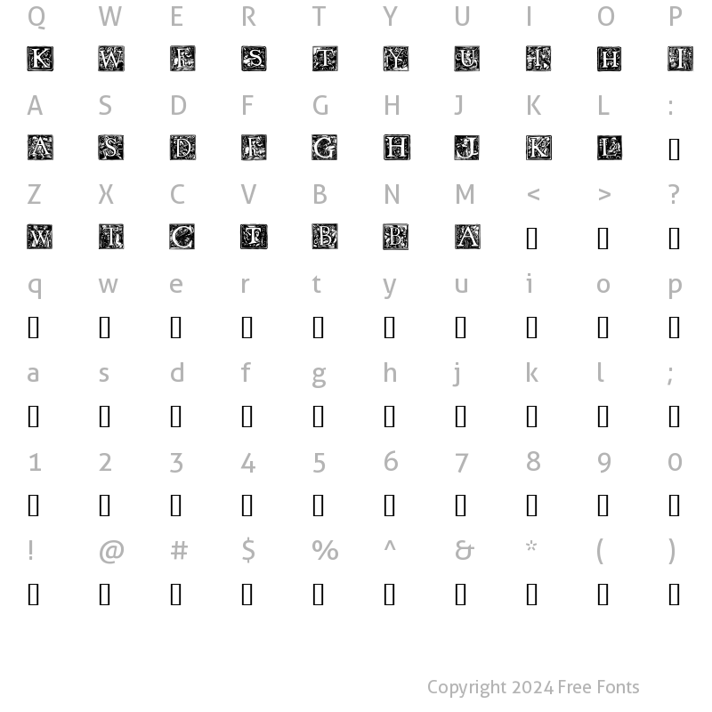 Character Map of Pyle Initials I Regular