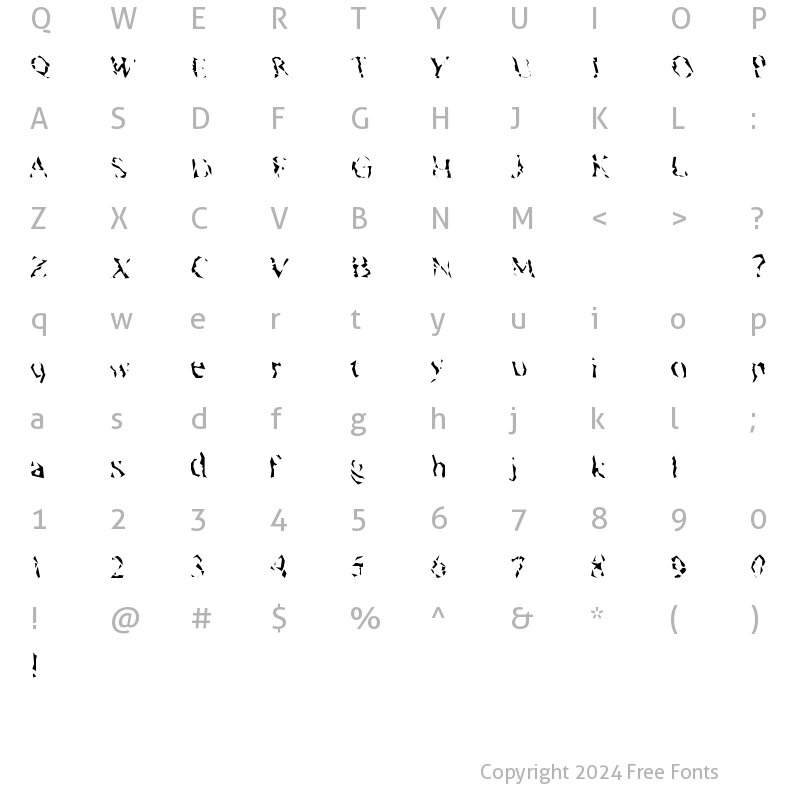 Character Map of Pyramidhead Regular