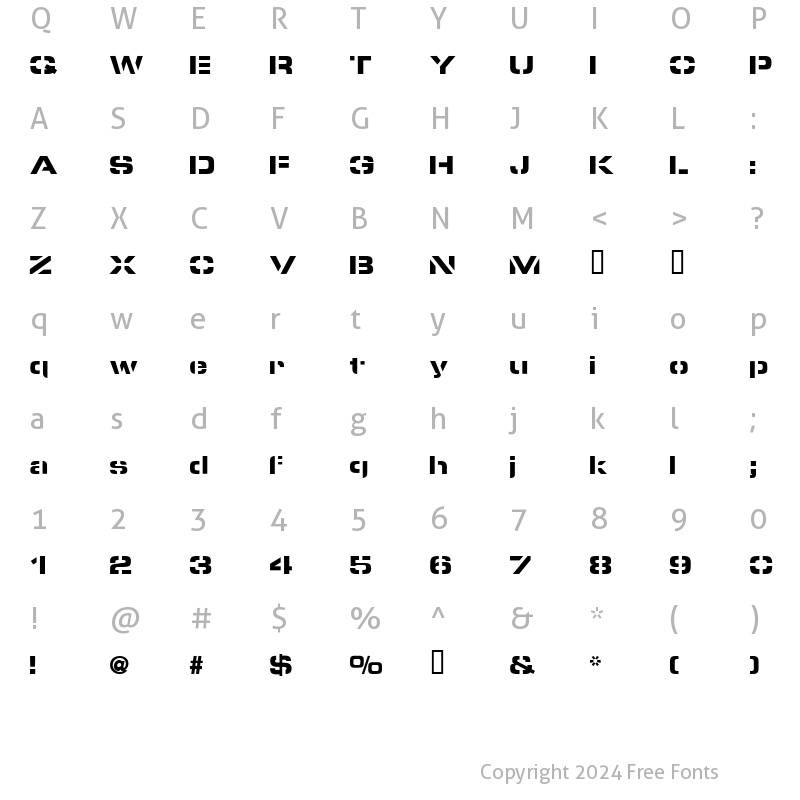 Character Map of pyrostyle Regular