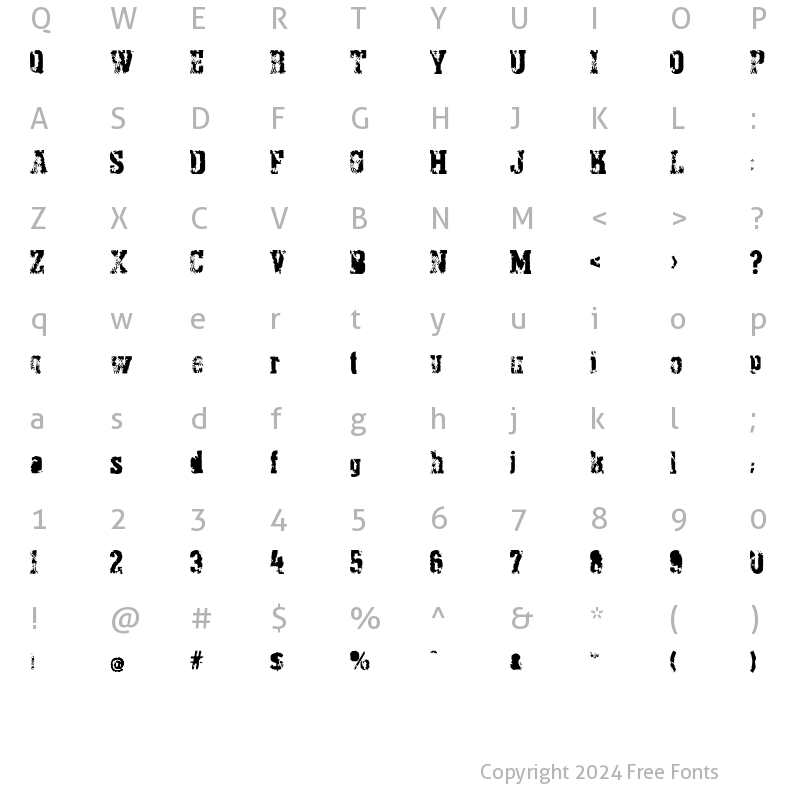 Character Map of PythonianDeluxe Regular