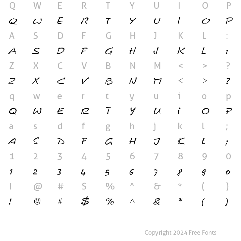 Character Map of PyxidiumQuick Regular