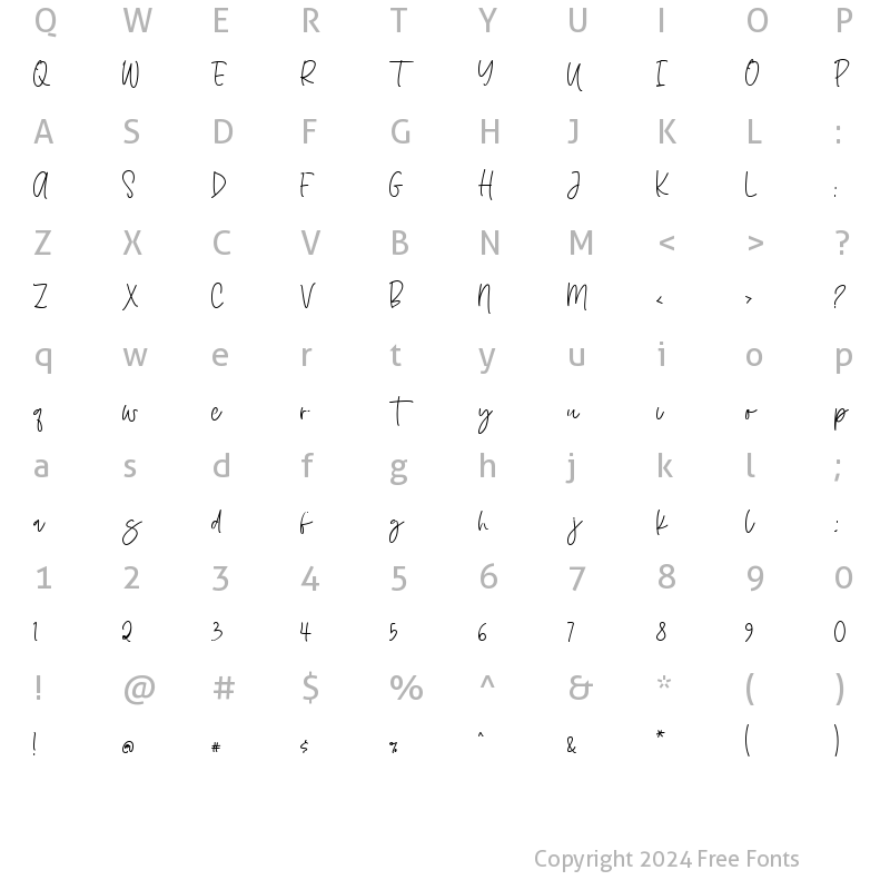 Character Map of Qadig Regular