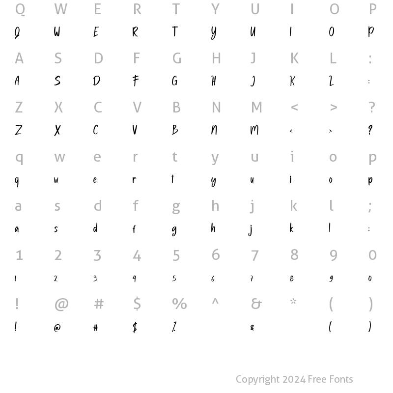 Character Map of Qalesya Regular