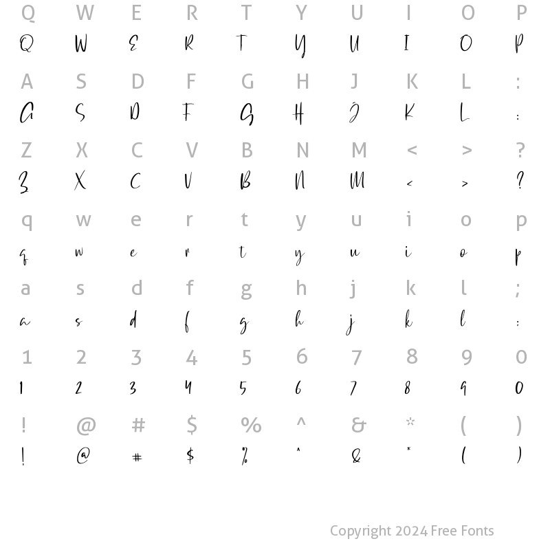 Character Map of Qatar Capital Regular