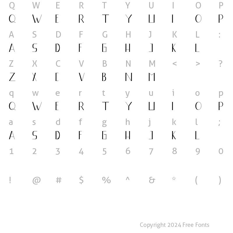 Character Map of Qatielia San Regular