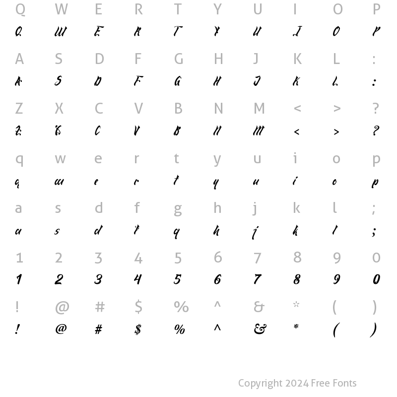 Character Map of Qaylla Regular