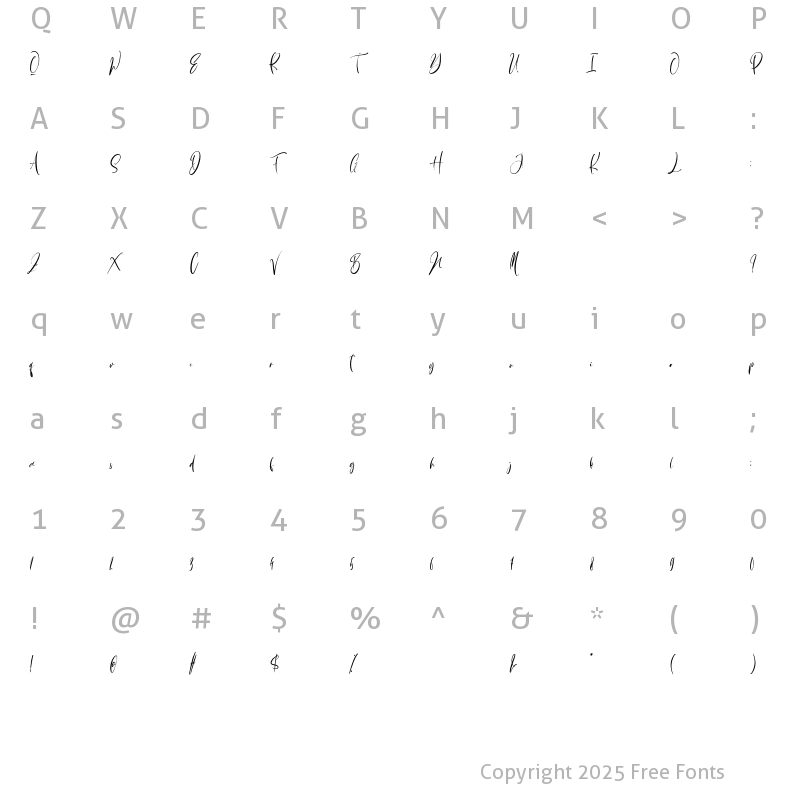 Character Map of Qettira Regular