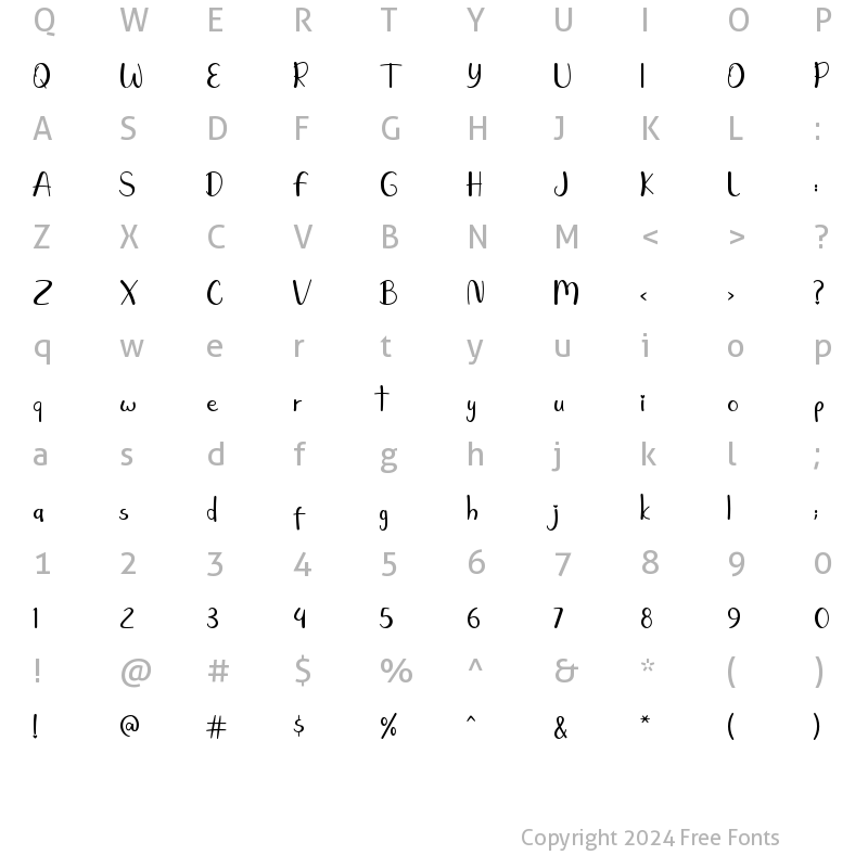 Character Map of Qinder Butter Regular