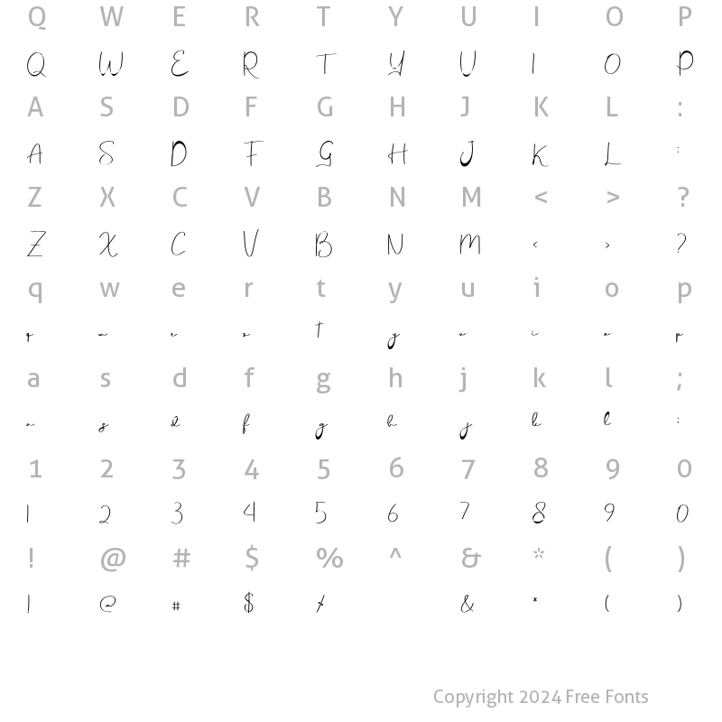 Character Map of Qiranni Regular