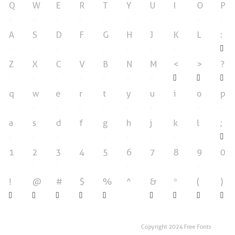 Character Map of Qirline Thin