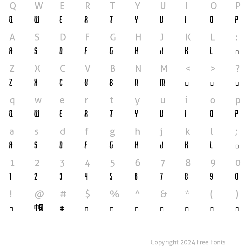 Character Map of Qirof Regular