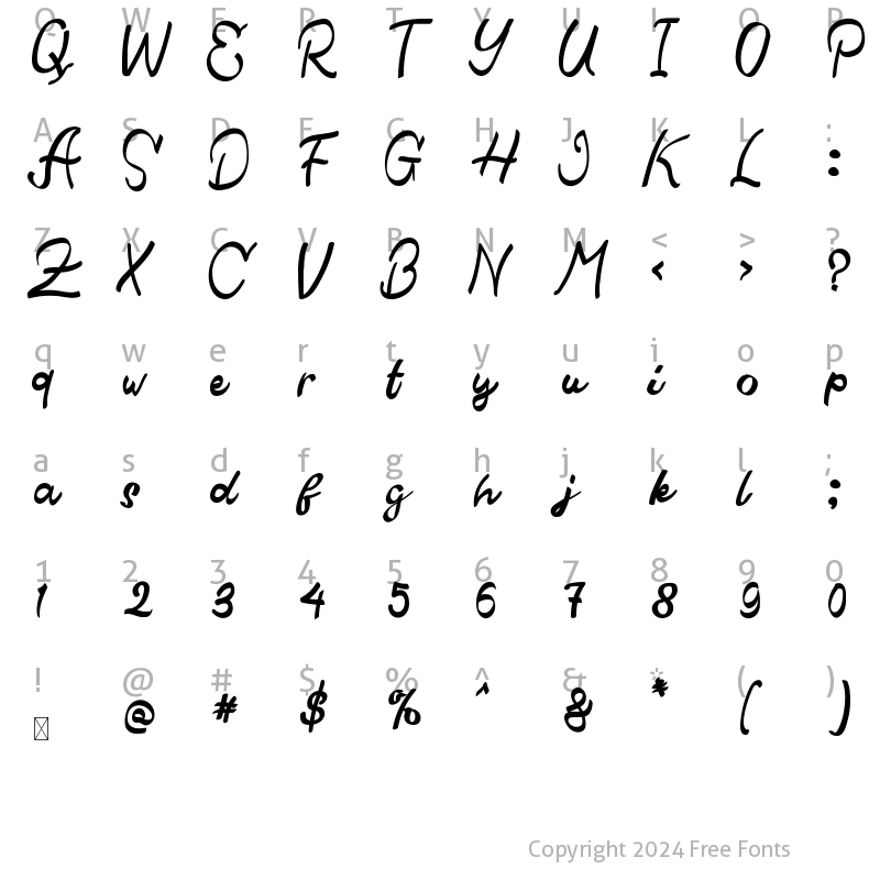 Character Map of Qistis Blistist Regular