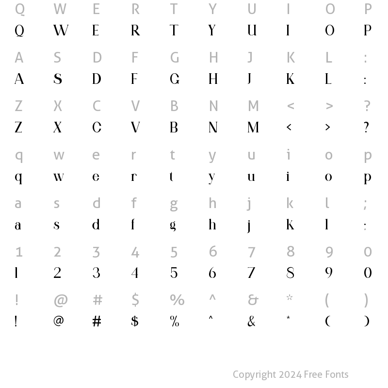 Character Map of Qitello Regular