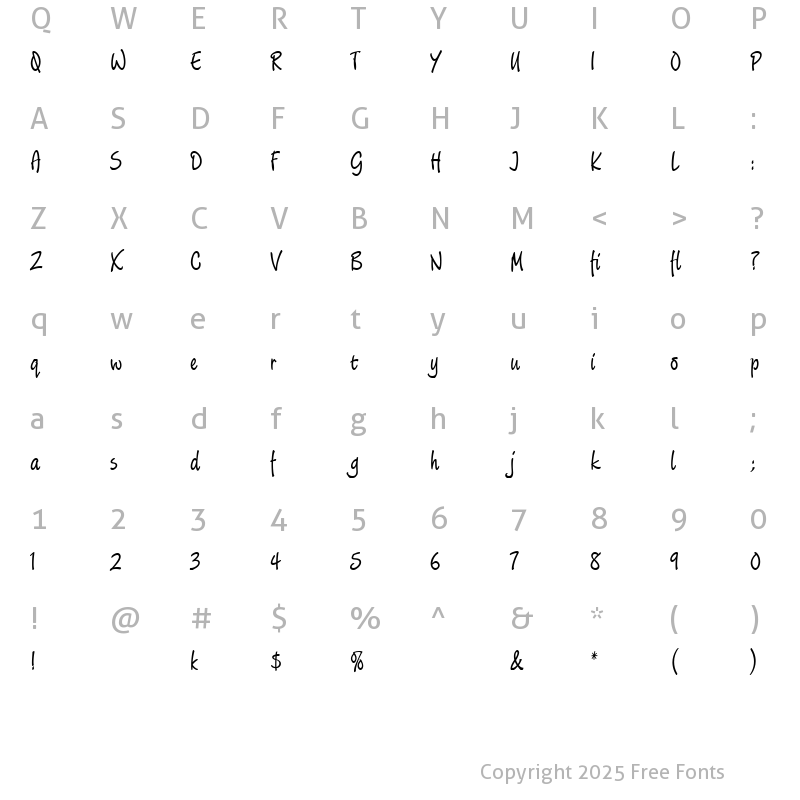 Character Map of QK Phoebe Regular