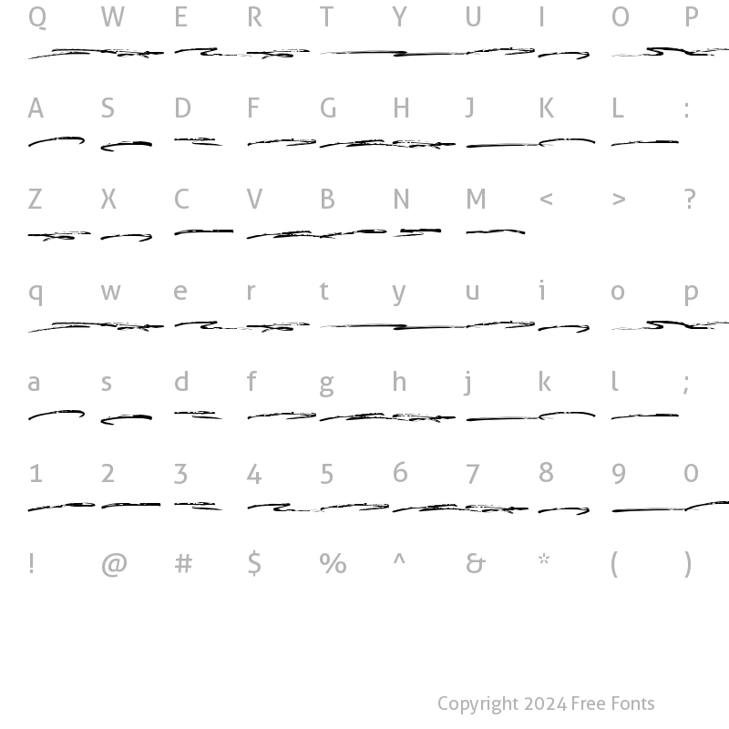 Character Map of Qlusive Swash Regular