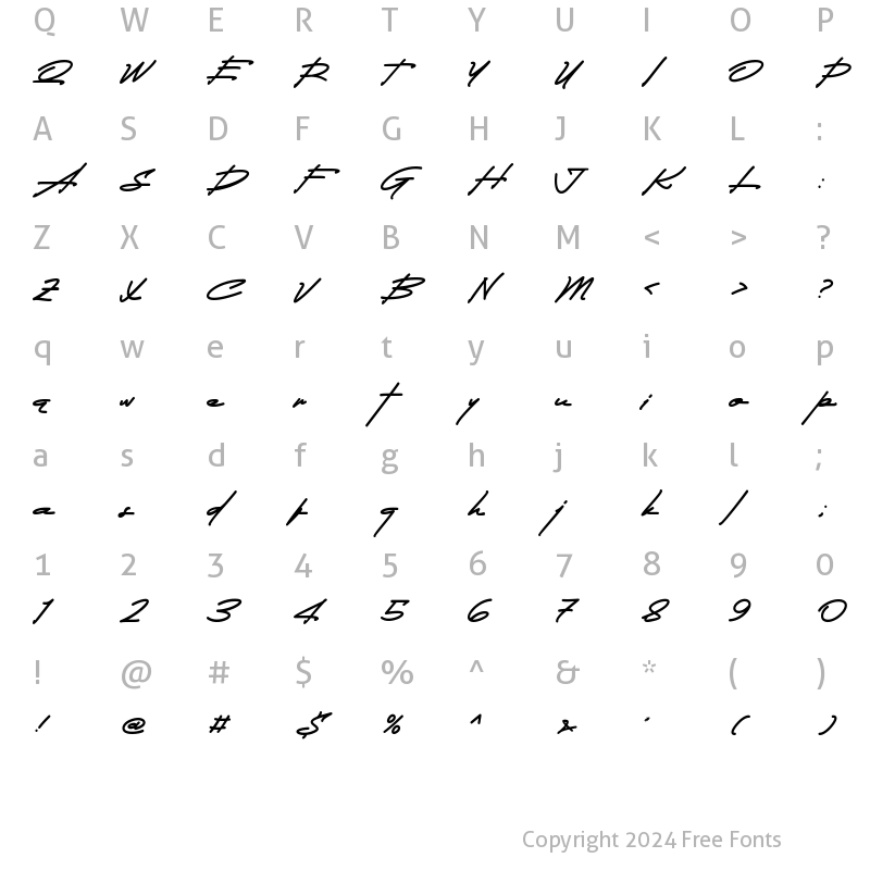 Character Map of Qoutiens Regular