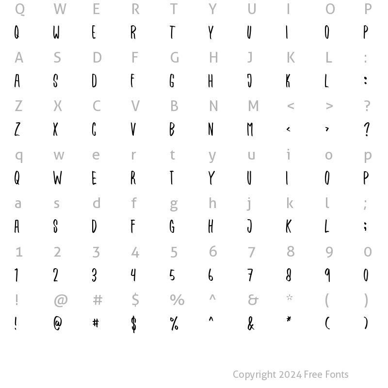 Character Map of Qrantley Regular