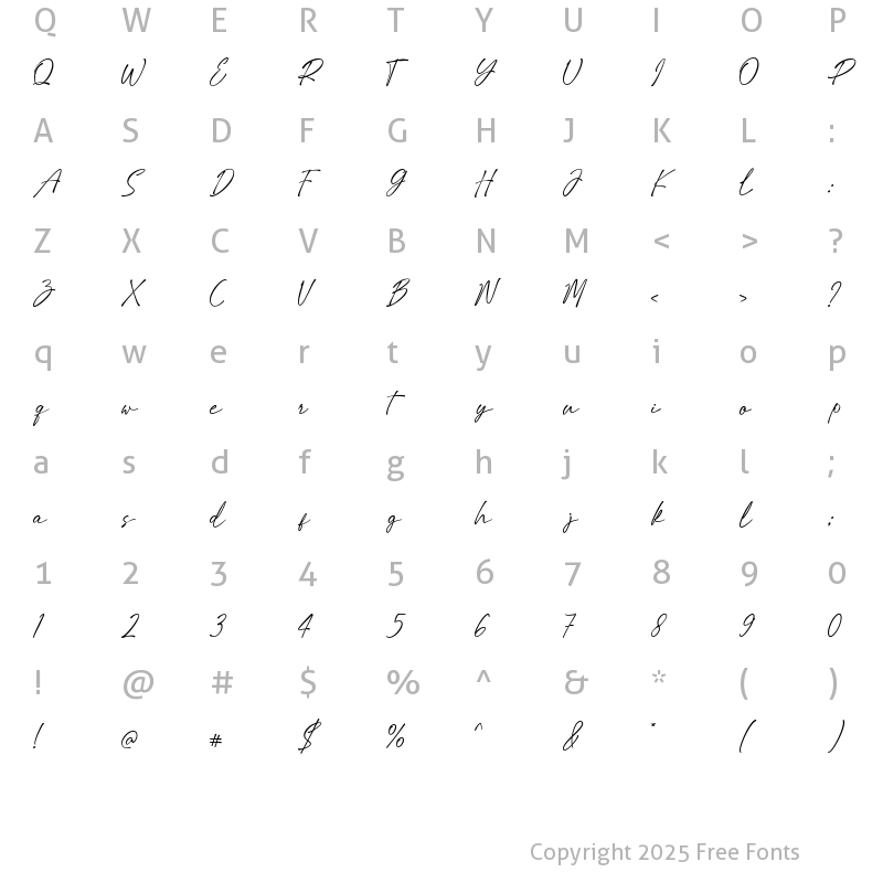 Character Map of Qrilyn Regular