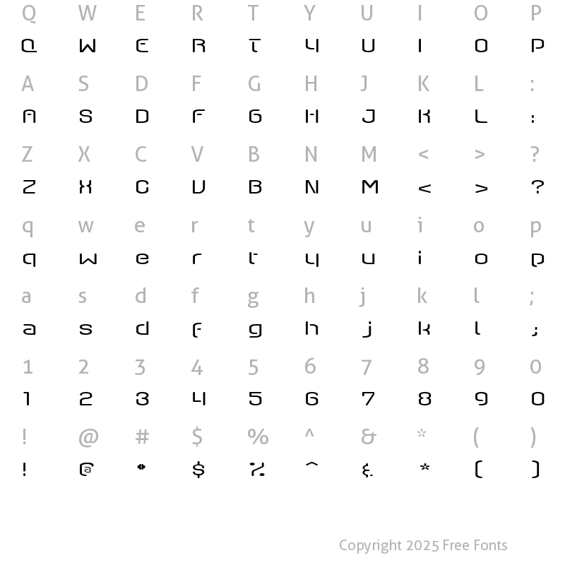 Character Map of QSwitch Ax Regular