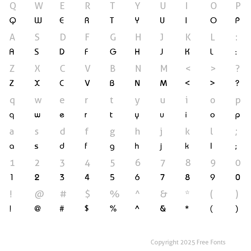 Character Map of QTDoghaus Regular