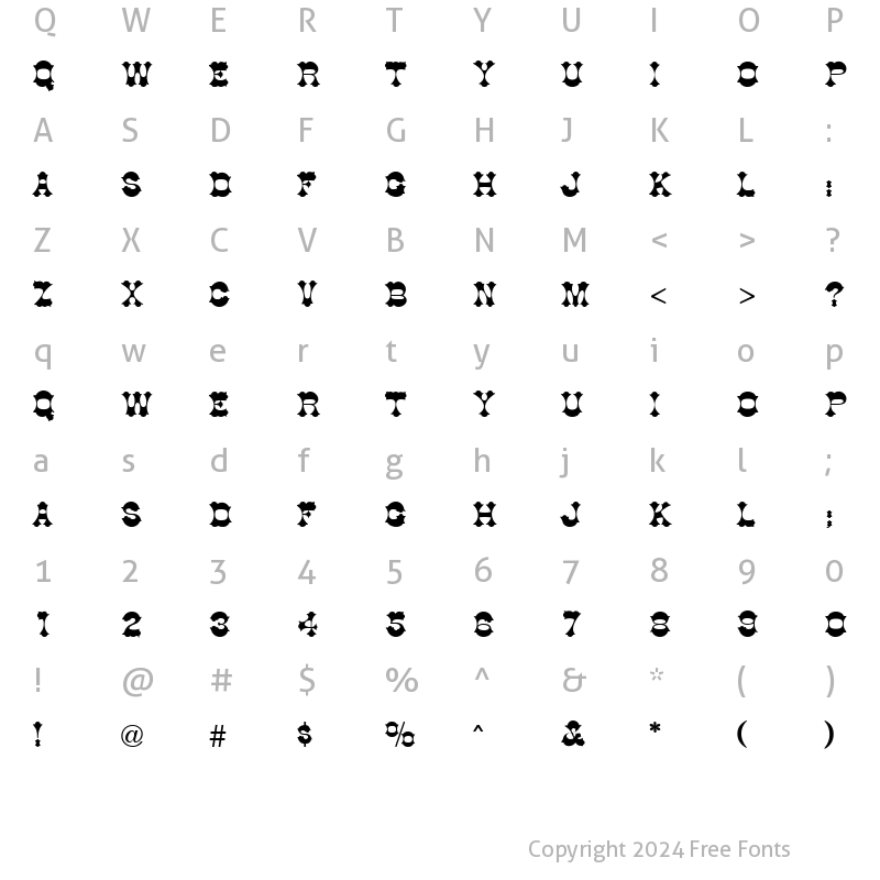 Character Map of QTTumbleweed Regular