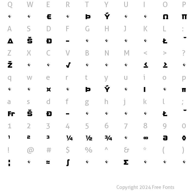 Character Map of QTypeSquare-BlackMajusclesEp Regular