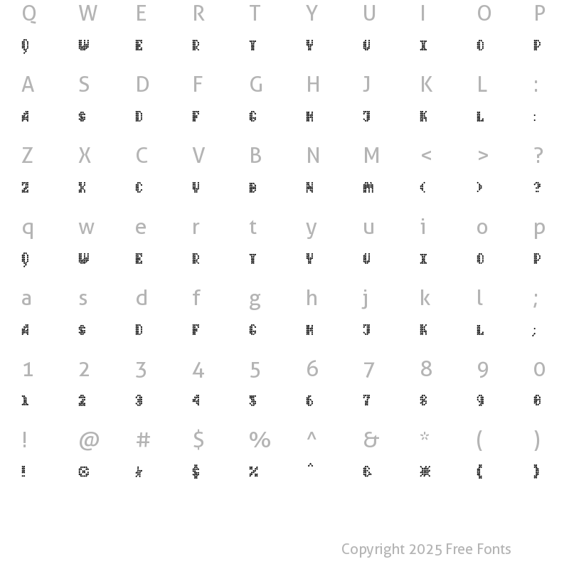 Character Map of Quad ChannelThree Regular