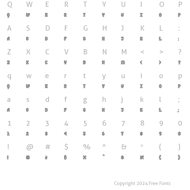 Character Map of Quad Eq Regular