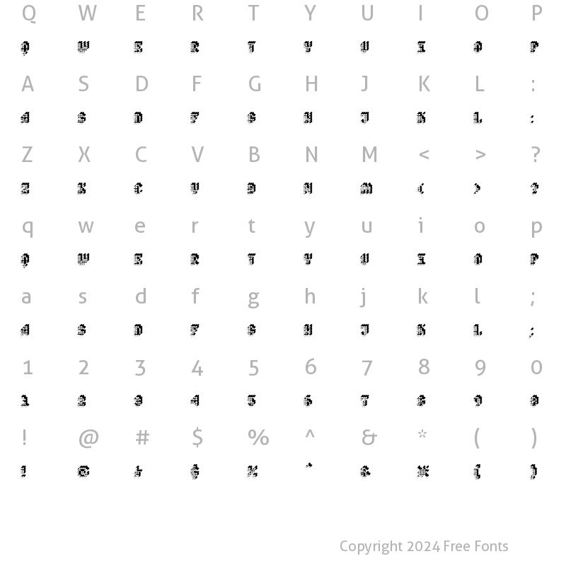 Character Map of Quad Polyphony