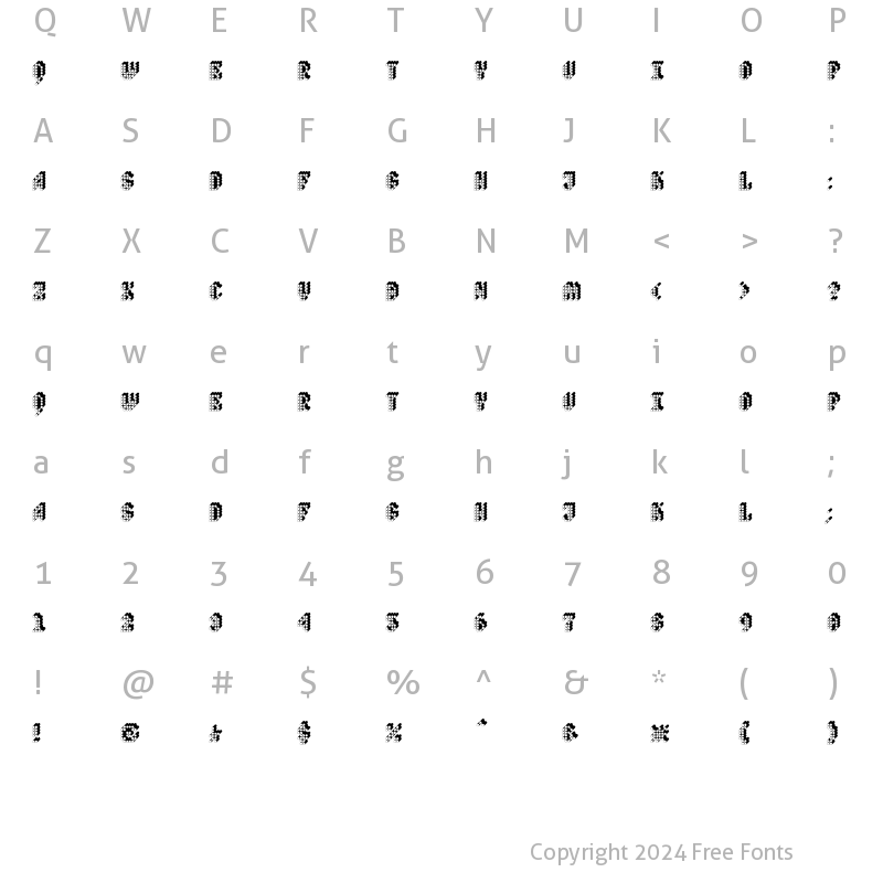 Character Map of Quad Polyphony Regular