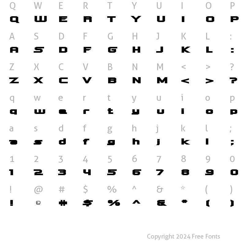 Character Map of Quadrangle Regular