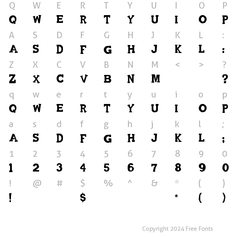 Character Map of Quadrophonic Regular