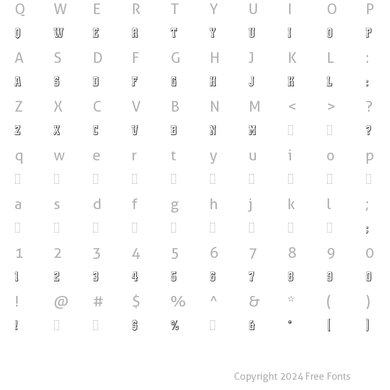 Character Map of Quadrus Plain Regular