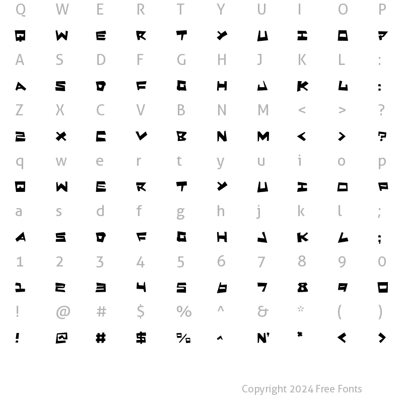 Character Map of Quake & Shake Max Max