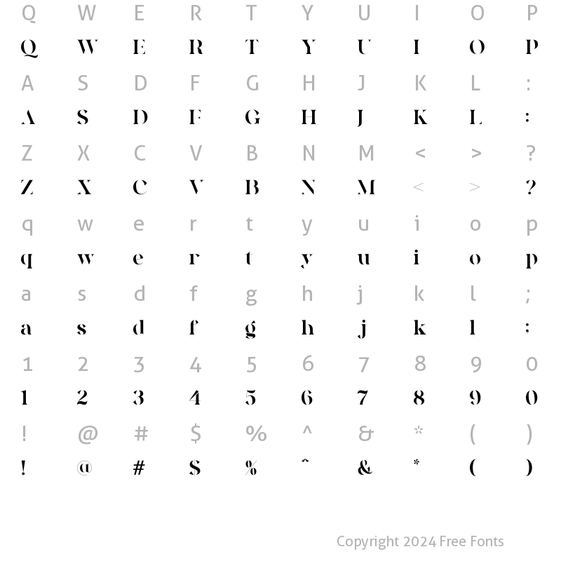 Character Map of Quakiez Display