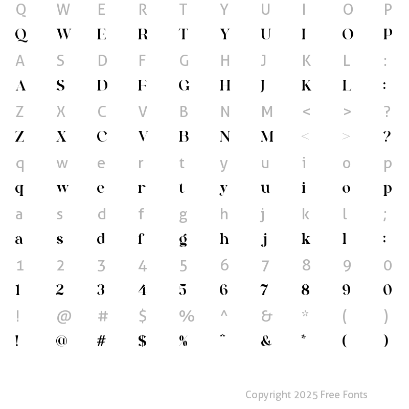 Character Map of Quakiez Regular