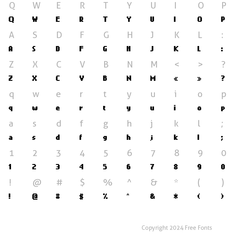 Character Map of quant Bold