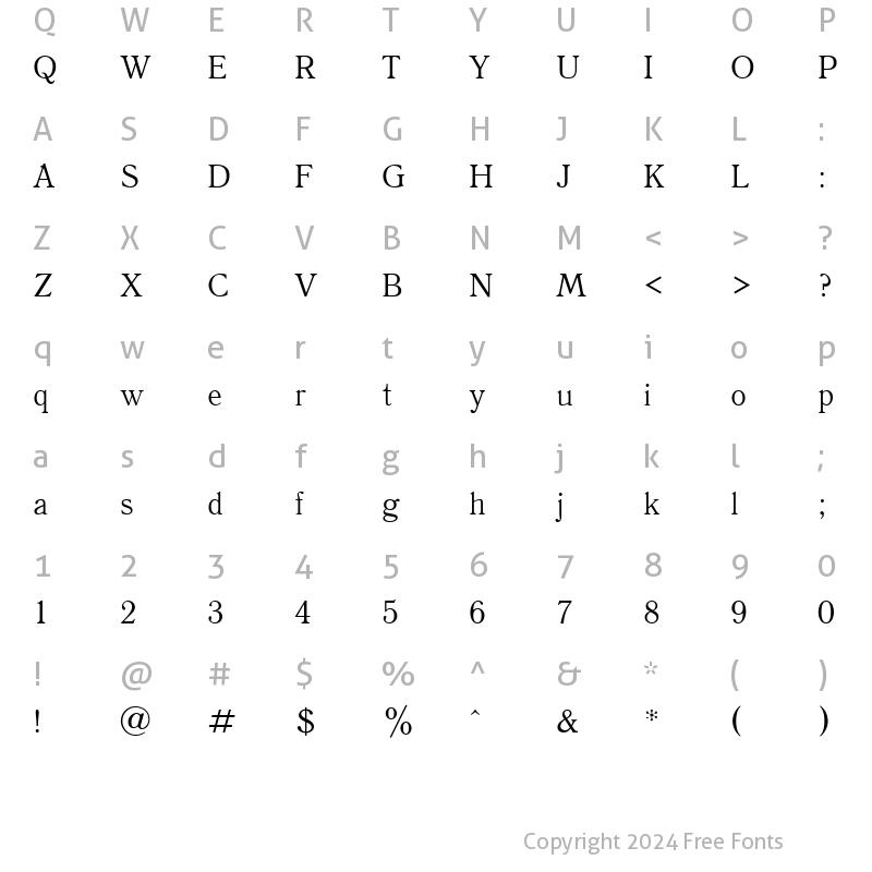 Character Map of QuantAntiquaC Regular