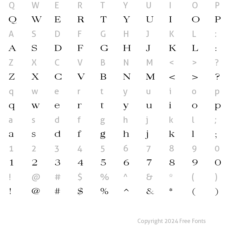 Character Map of Quantas Broad Light Regular