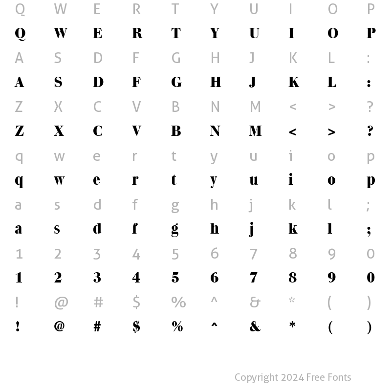 Character Map of Quantas Extrabold Regular