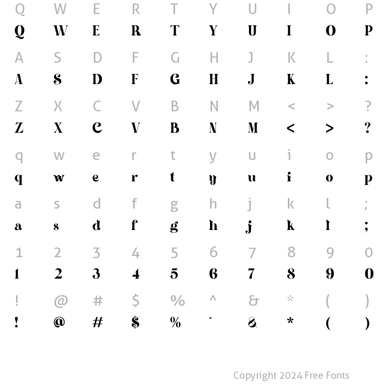 Character Map of Quarantine Regular