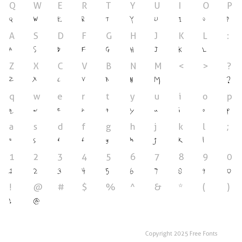 Character Map of Quarter Oz. To Freedom Regular