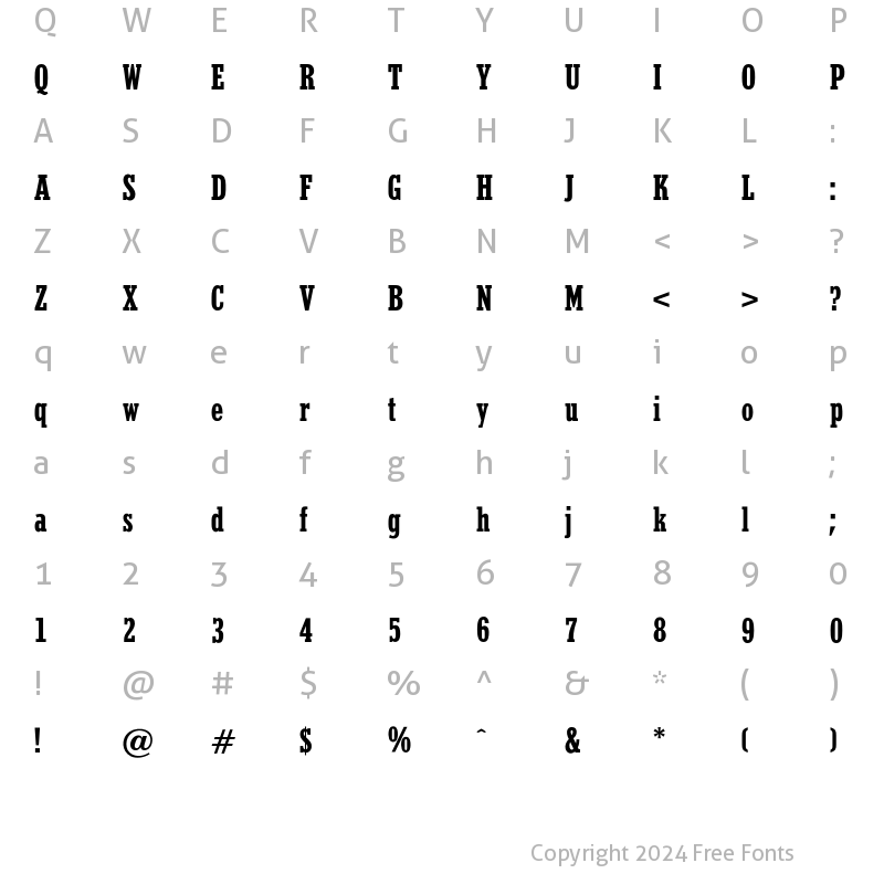 Character Map of QuarterBold Regular