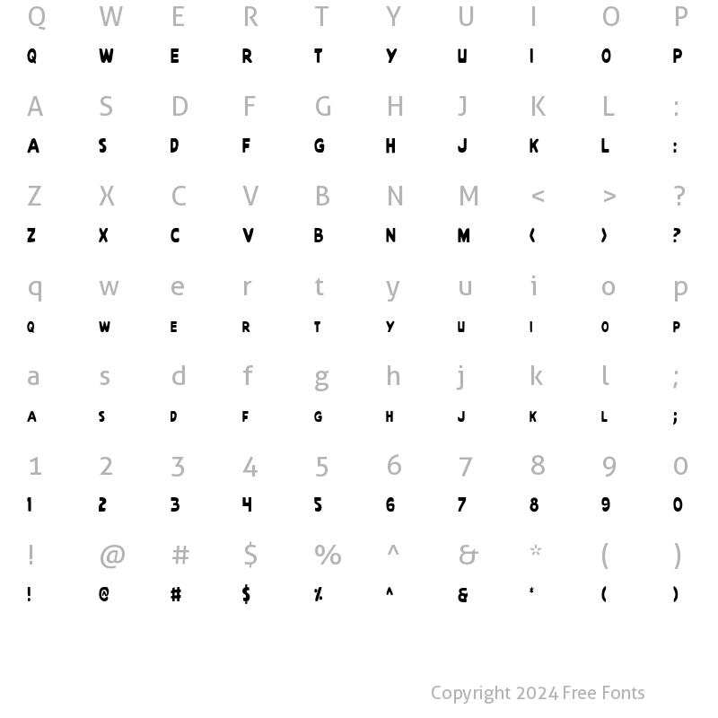 Character Map of Quartermain Condensed Condensed