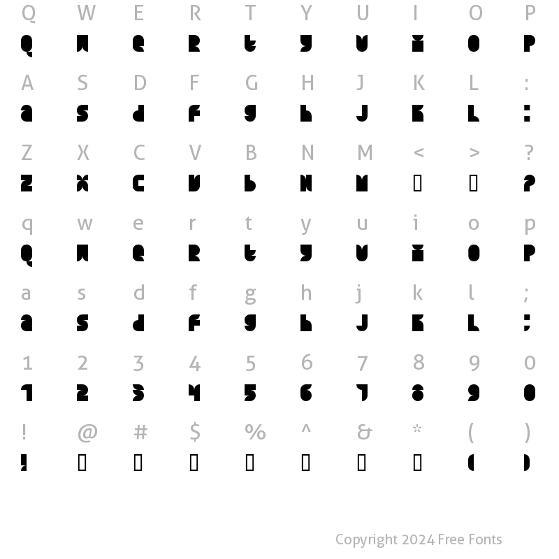 Character Map of Quarterround Solid