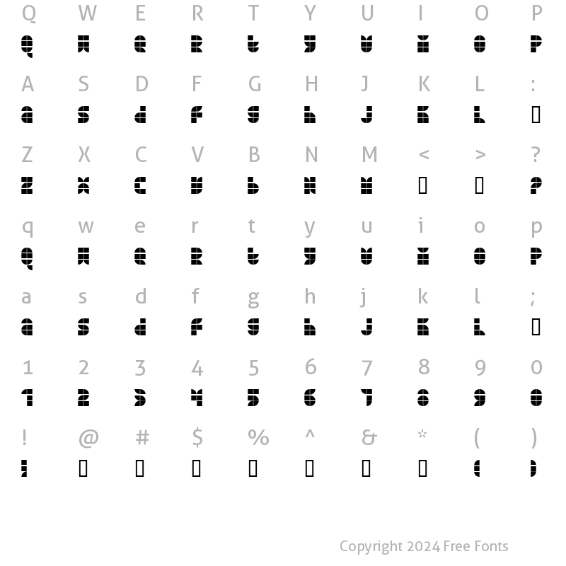 Character Map of Quarterround Tile